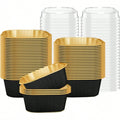 Black & Gold Foil Bake and Serve Rectangle Tub with Transparent Lid - 190 ml