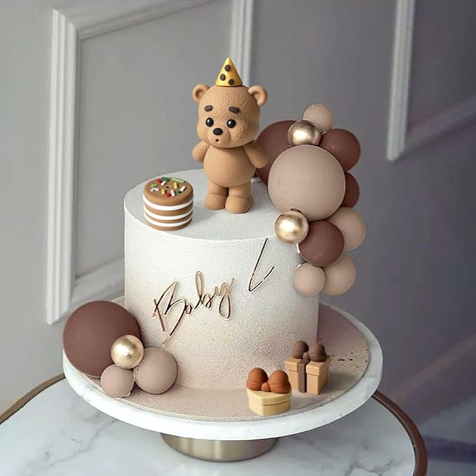 3D Standing Teddy Bear with Party Cap Silicone Mould - 7.5 cm Free-Standing Figure for Birthday Cakes, Fondant, Candles and Resin