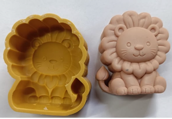 2D Sitting Lion Silicone Mould - 7 x 6 x 2.5 cm for Jungle Theme Cake, Chocolate and Candle