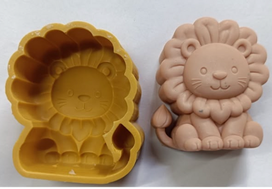 2D Sitting Lion Silicone Mould - 7 x 6 x 2.5 cm for Jungle Theme Cake, Chocolate and Candle