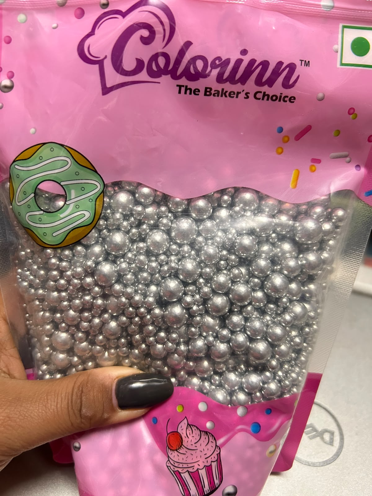Silver Chrome Sprinkles Mix - Metallic Ball Dragees