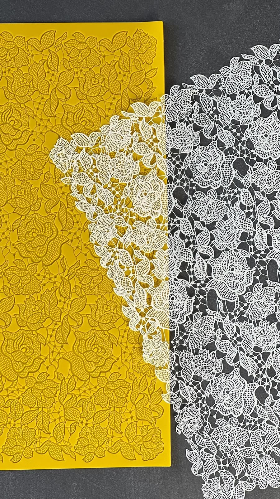 Rose Impression Lace Silicone Mat - 16 x 12 inch Texture Embosser