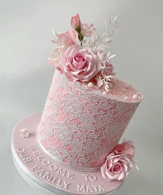 Rose Impression Lace Silicone Mat - 16 x 12 inch Texture Embosser