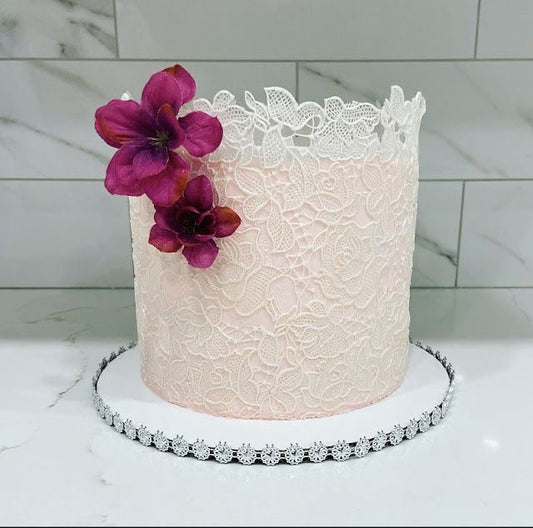 Rose Impression Lace Silicone Mat - 16 x 12 inch Texture Embosser