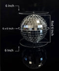 Disco Ball Acrylic Cake Spacer Stand - 6 x 6 inch Mirror Ball with Rod & Plates