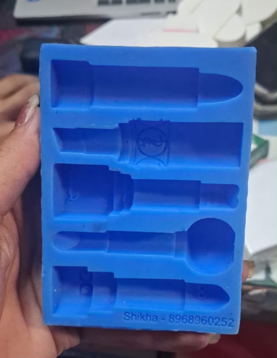 Lipstick Bullet Silicone Mould - 5 Cavity Designer Style