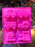 Transport & Train Theme Silicone Mould - 6 Cavity Vehicles