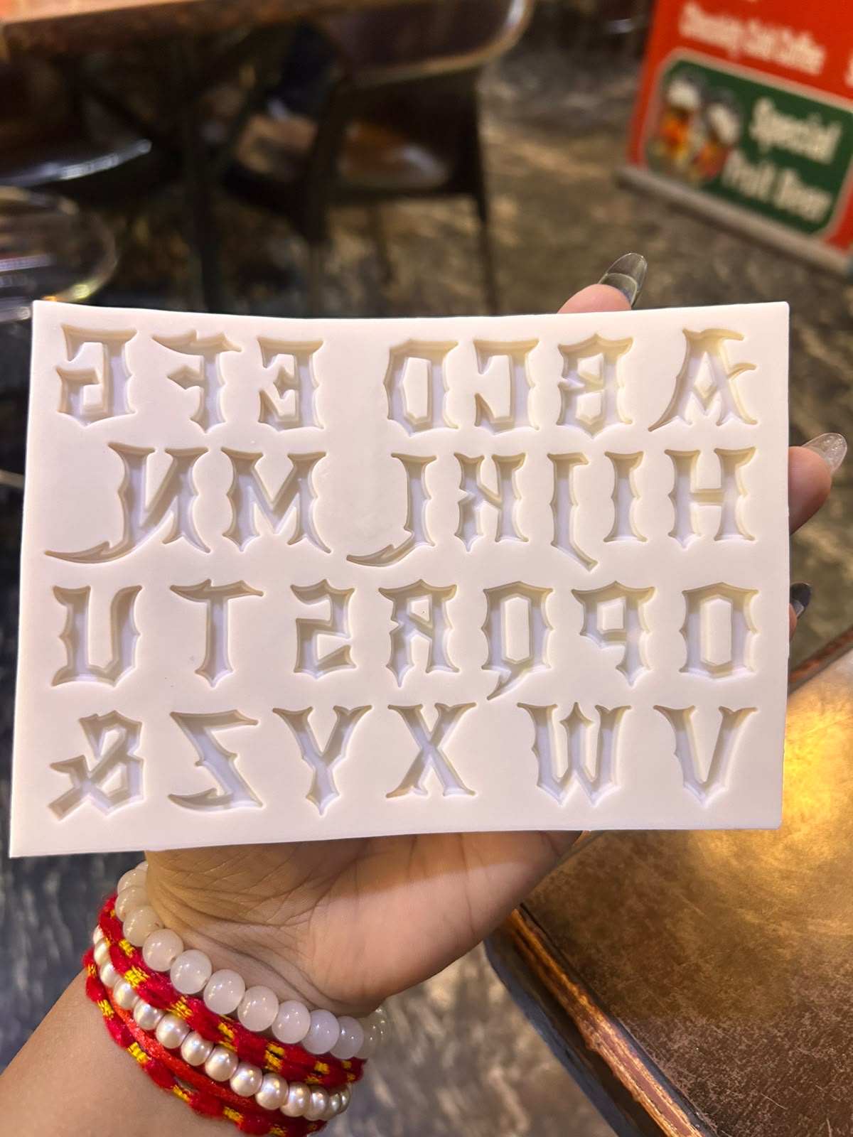 Gothic Old English Alphabet Silicone Mould - 1 inch Letters