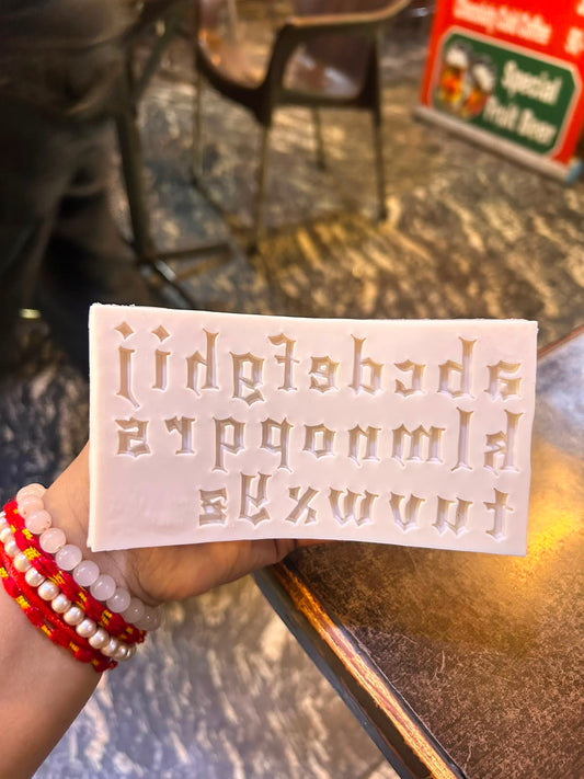 Gothic Old English Alphabet Silicone Mould - 1 inch Letters