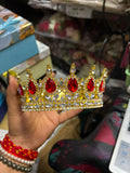 Metal Stone Crown Cake Topper - 6 inch Rhinestone Tiara