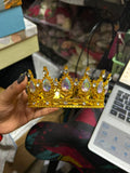 Plastic Stone Crown Cake Topper - 6 inch Lightweight Tiara