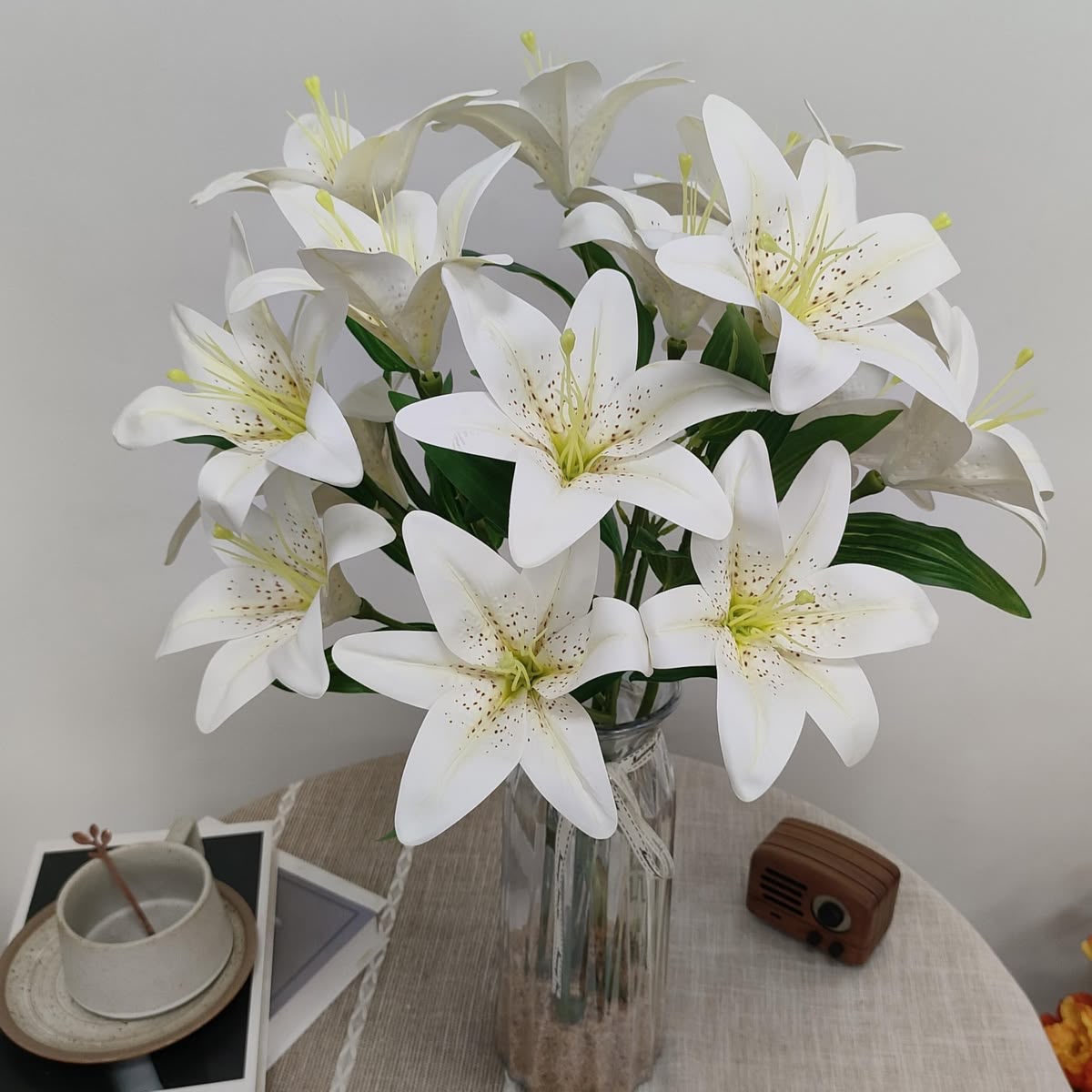 Artificial Lily Flower - Real Touch Single Stem for Cake Decoration, Home Decor, Gifting and Craft