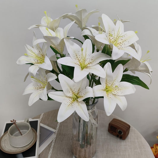 Artificial Lily Flower - Real Touch Single Stem for Cake Decoration, Home Decor, Gifting and Craft
