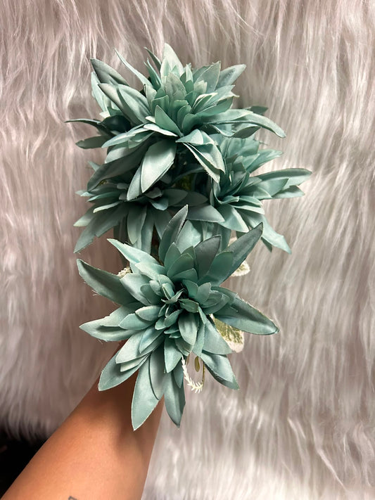 Big Fabric Flower Bunch - 15 cm Delicate Dahlia Style, 7 Flowers per Bunch for Cake Decoration, Home Decor and Hampers
