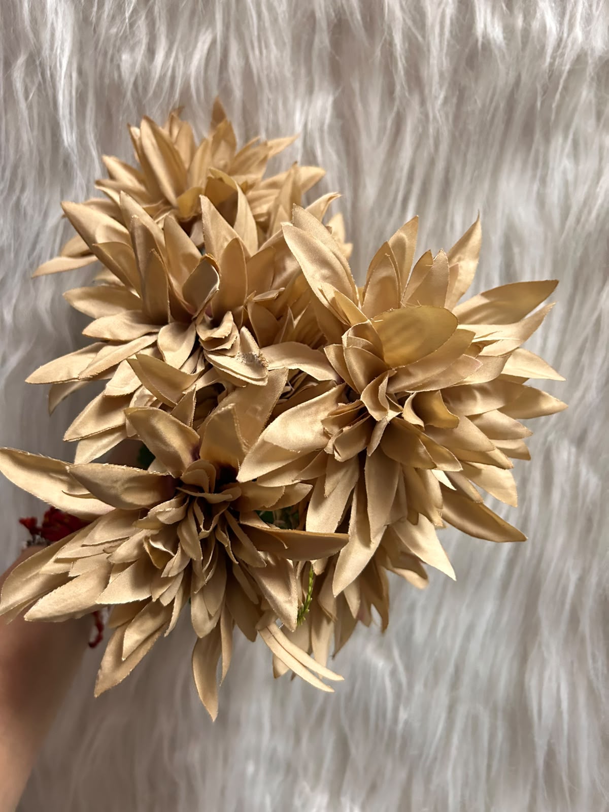 Big Fabric Flower Bunch - 15 cm Delicate Dahlia Style, 7 Flowers per Bunch for Cake Decoration, Home Decor and Hampers