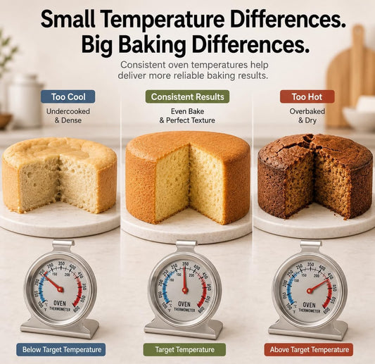 Stainless Steel Oven Thermometer for Baking and Roasting - Analog Dual C/F Dial Temperature Gauge for OTG, Toaster Oven and Kitchen