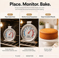Stainless Steel Oven Thermometer for Baking and Roasting - Analog Dual C/F Dial Temperature Gauge for OTG, Toaster Oven and Kitchen