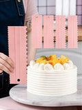 4 Pcs Cake Scraper Set - Cake Edge Scraper Comb and Cream Smoother Tools for Buttercream and Cake Decorating