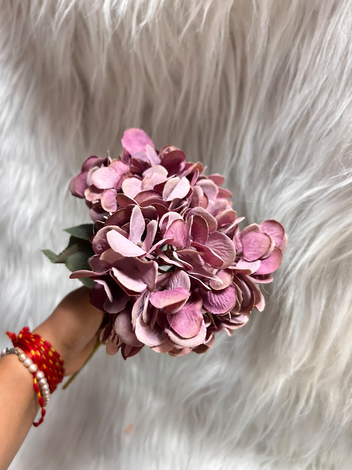 Hydrangea Artificial Flower with Stem - Single 12 Inch Stick with Approx 150 Florets for Home Decor, Cakes, Hampers and Table Styling