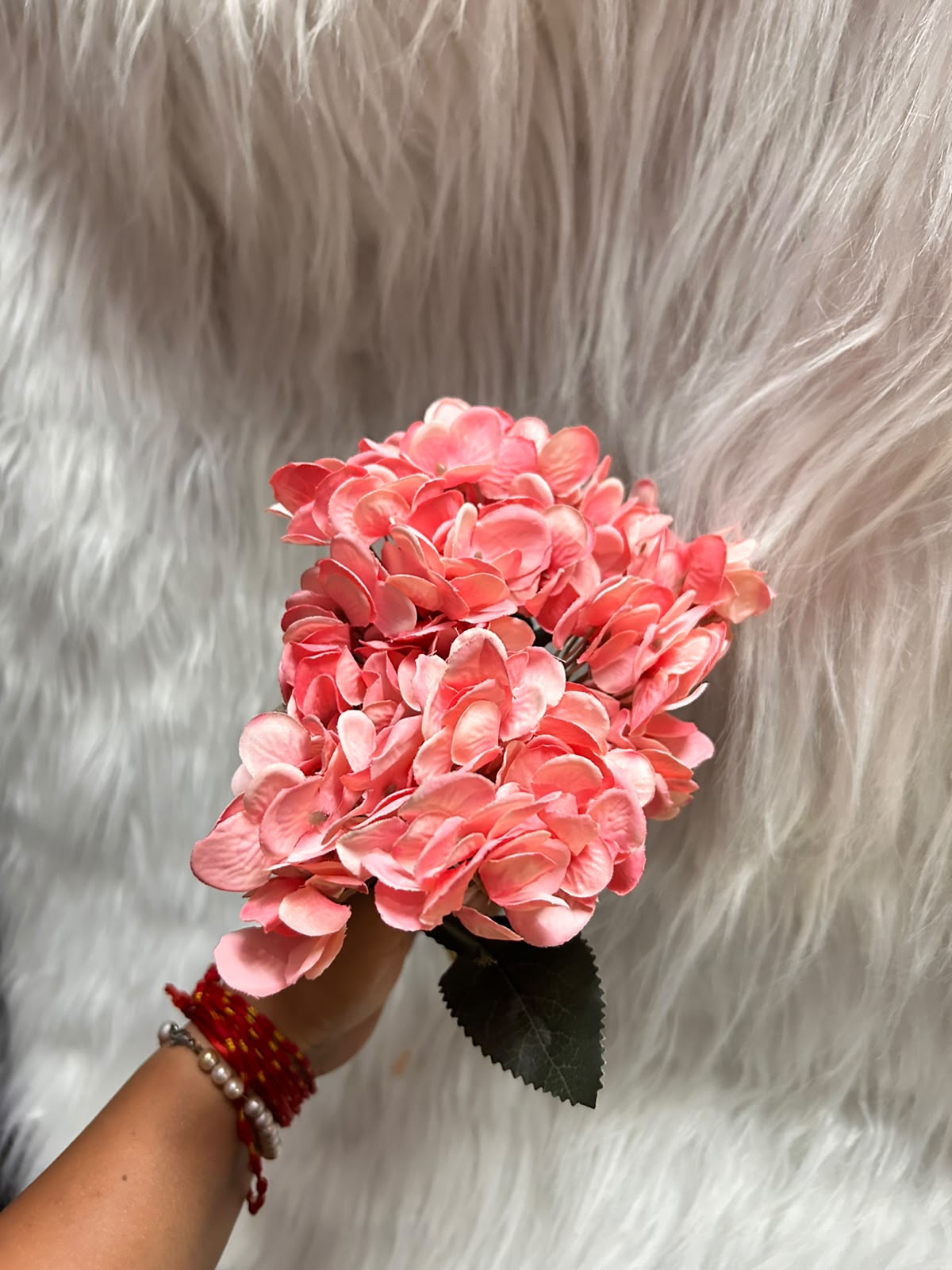 Hydrangea Artificial Flower with Stem - Single 12 Inch Stick with Approx 150 Florets for Home Decor, Cakes, Hampers and Table Styling