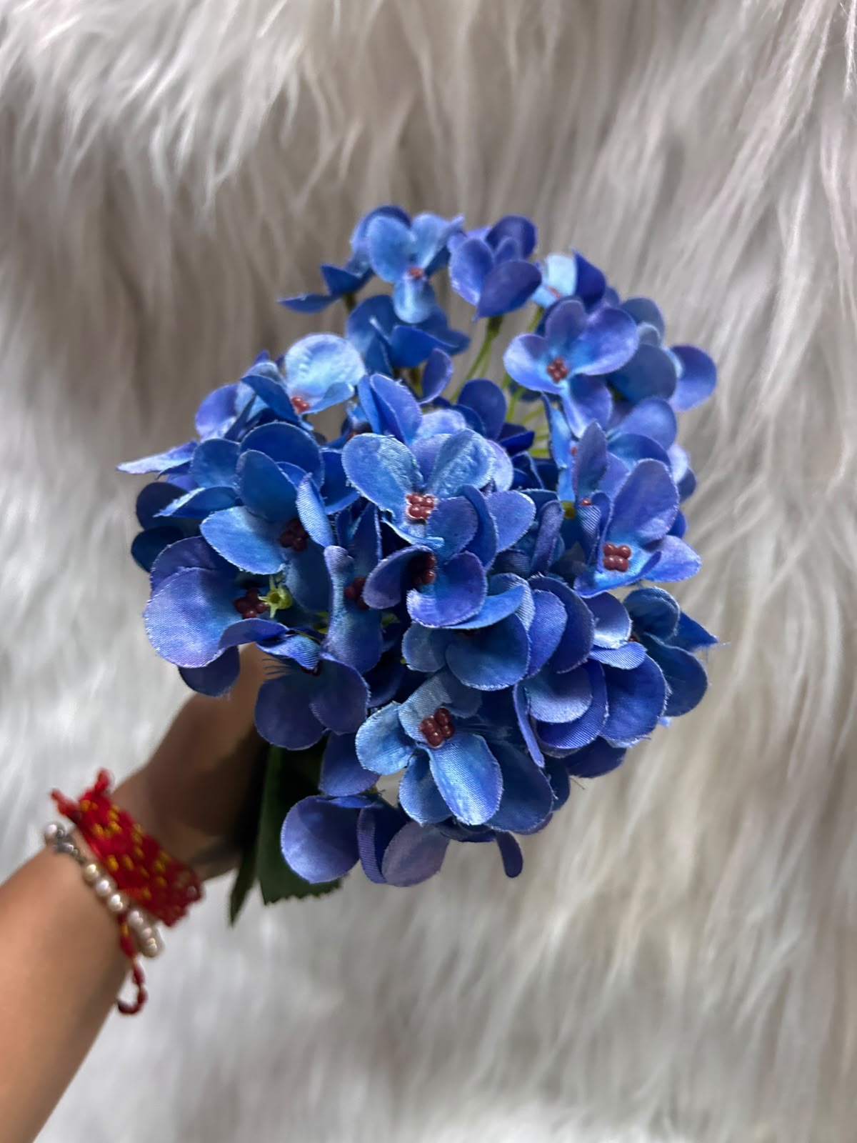 Hydrangea Artificial Flower with Stem - Single 12 Inch Stick with Approx 150 Florets for Home Decor, Cakes, Hampers and Table Styling