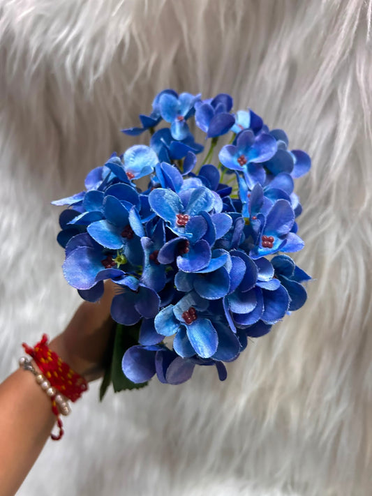 Hydrangea Artificial Flower with Stem - Single 12 Inch Stick with Approx 150 Florets for Home Decor, Cakes, Hampers and Table Styling