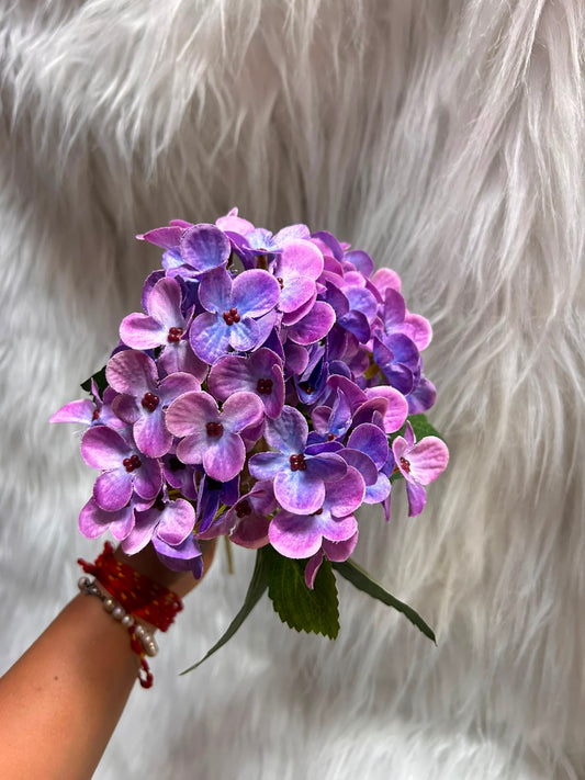 Hydrangea Artificial Flower with Stem - Single 12 Inch Stick with Approx 150 Florets for Home Decor, Cakes, Hampers and Table Styling
