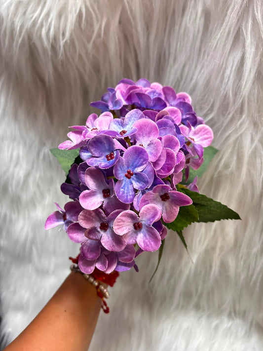 Hydrangea Artificial Flower with Stem - Single 12 Inch Stick with Approx 150 Florets for Home Decor, Cakes, Hampers and Table Styling