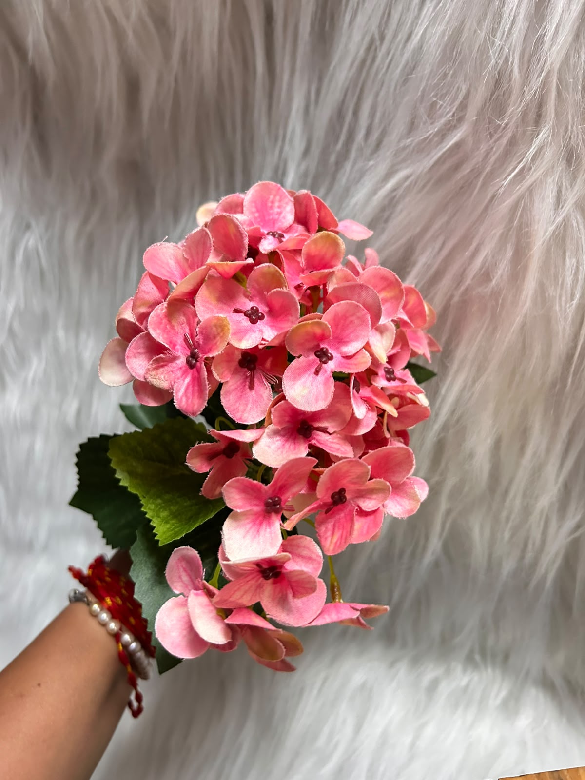 Hydrangea Artificial Flower with Stem - Single 12 Inch Stick with Approx 150 Florets for Home Decor, Cakes, Hampers and Table Styling