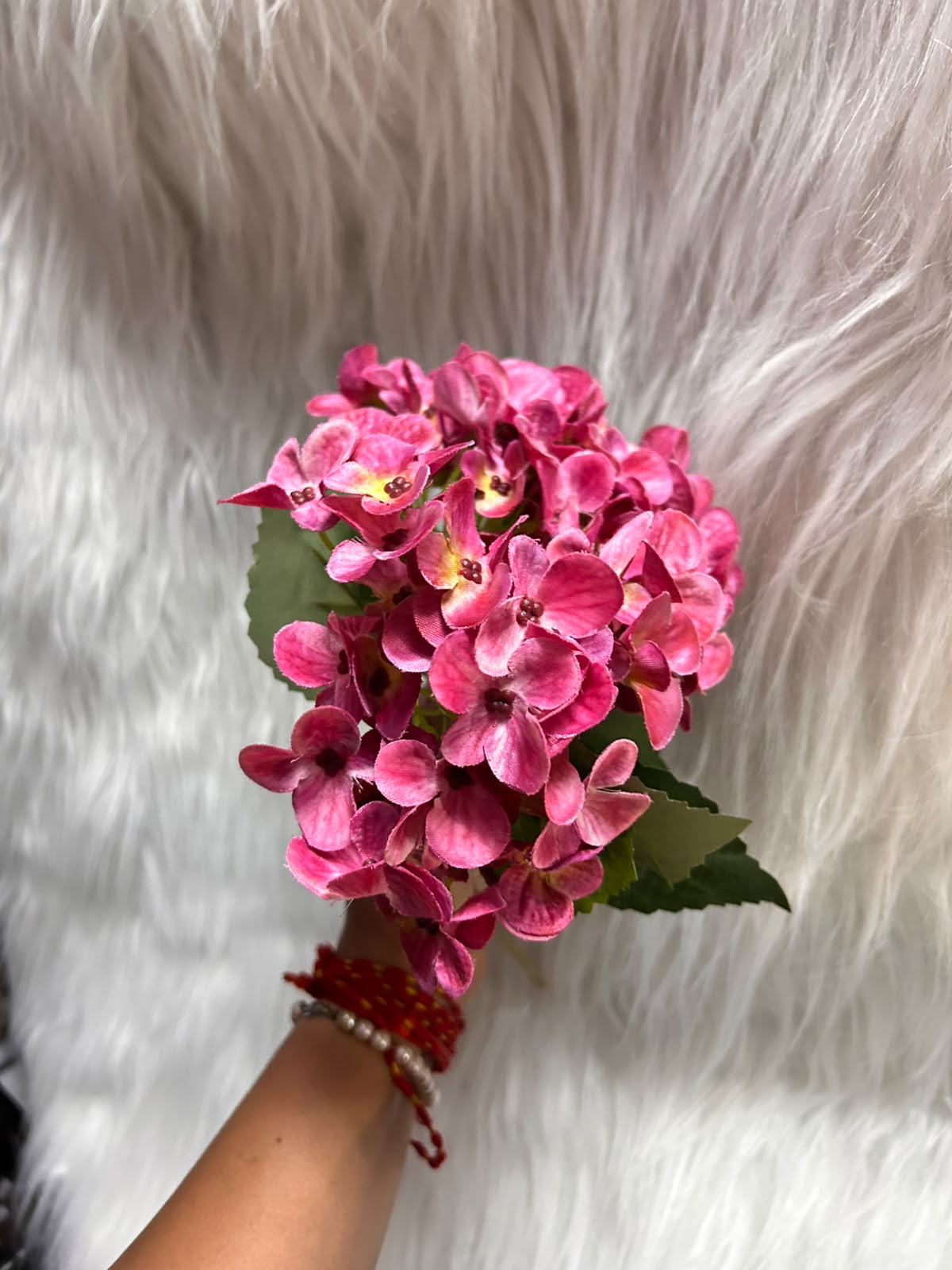 Hydrangea Artificial Flower with Stem - Single 12 Inch Stick with Approx 150 Florets for Home Decor, Cakes, Hampers and Table Styling