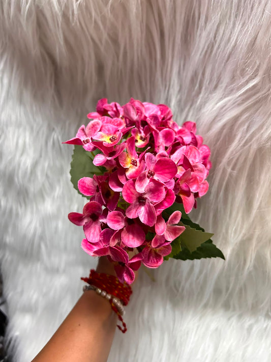 Hydrangea Artificial Flower with Stem - Single 12 Inch Stick with Approx 150 Florets for Home Decor, Cakes, Hampers and Table Styling