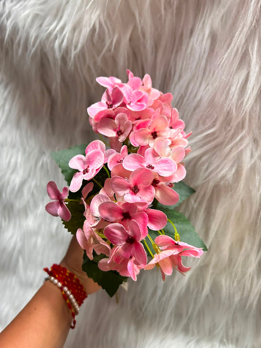 Hydrangea Artificial Flower with Stem - Single 12 Inch Stick with Approx 150 Florets for Home Decor, Cakes, Hampers and Table Styling