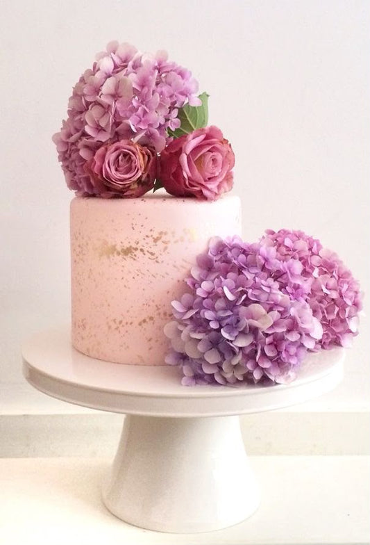 Hydrangea Artificial Flower with Stem - Single 12 Inch Stick with Approx 150 Florets for Home Decor, Cakes, Hampers and Table Styling