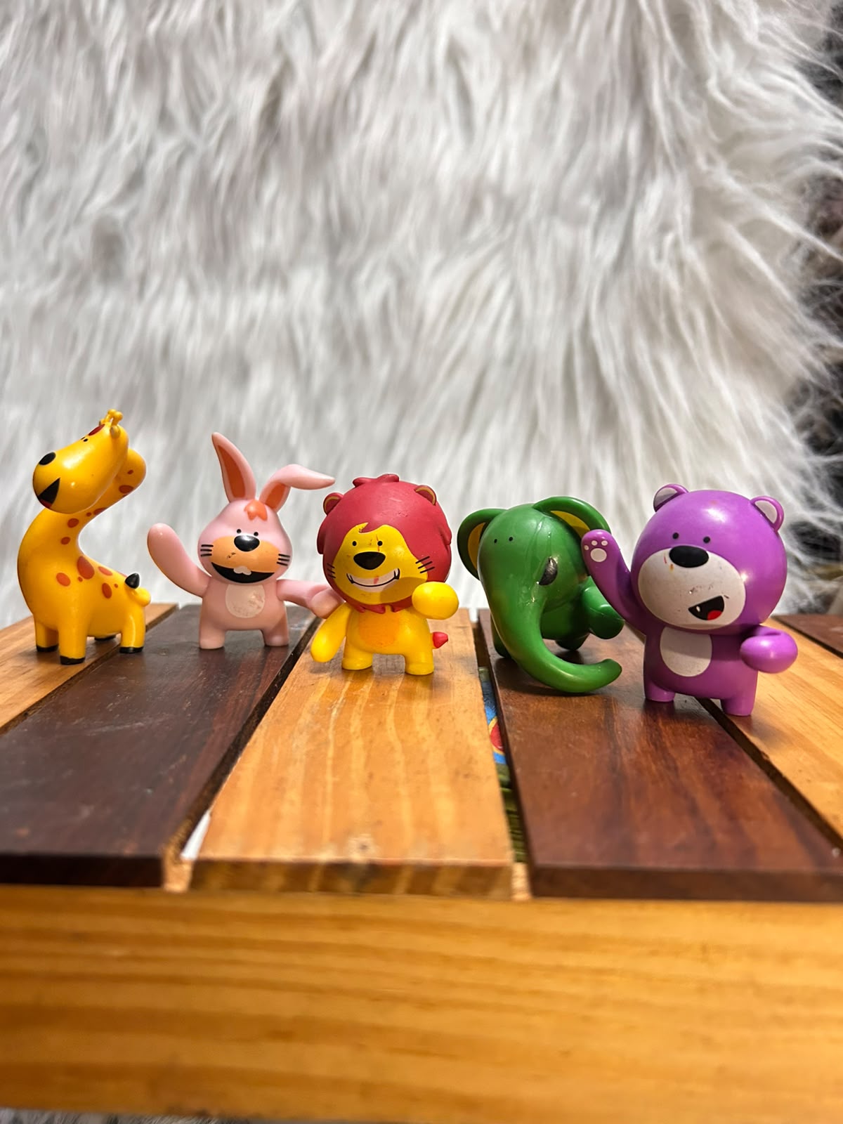 Imported Jungle Theme Cake Topper Figurines - Set of 5 Safari Animals (2 to 2.5 inch) for Birthday Cakes, Party Decor and Return Gifts