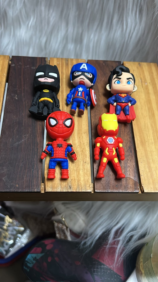 3 Inch Food Grade Silicone Avengers Cake Toys | Set of 5