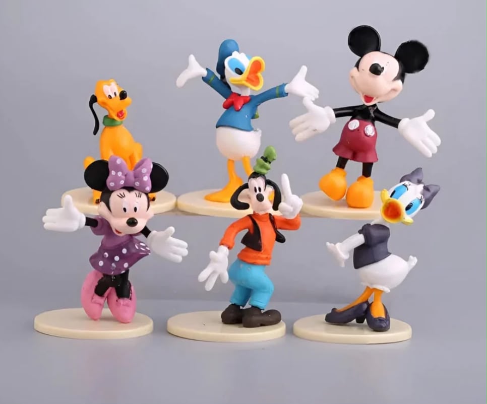 Mickey Mouse Clubhouse Character Action Figure Cake Decoration Set - Mickey, Minnie, Donald, Daisy & Goofy
