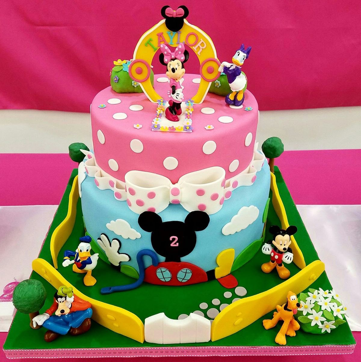 Mickey Mouse Clubhouse Character Action Figure Cake Decoration Set - Mickey, Minnie, Donald, Daisy & Goofy