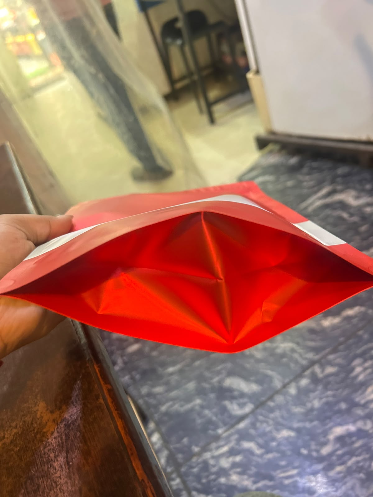 Stand-Up Zip Lock Pouch 10 x 8 inch - 1 kg Matte Red Foil Pouch with Frosted Window for Dry Fruits, Granola, Spices and Hamper Packing