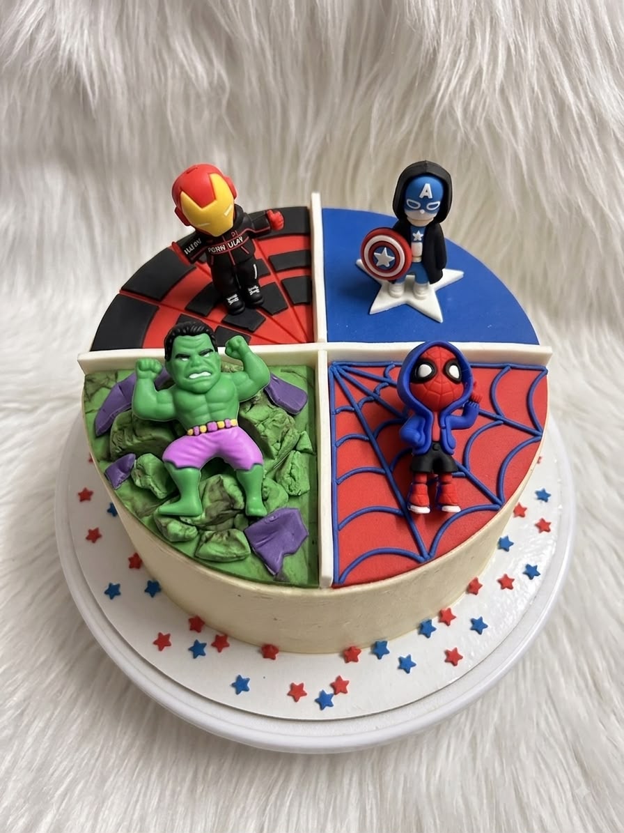 2 Inch Foot Grade Silicone Avengers Toys for Cake | Pack of 4