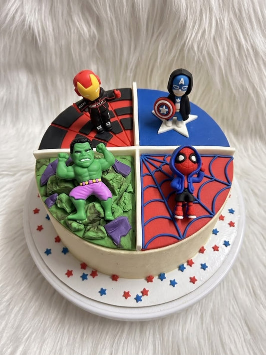 2 Inch Foot Grade Silicone Avengers Toys for Cake | Pack of 4