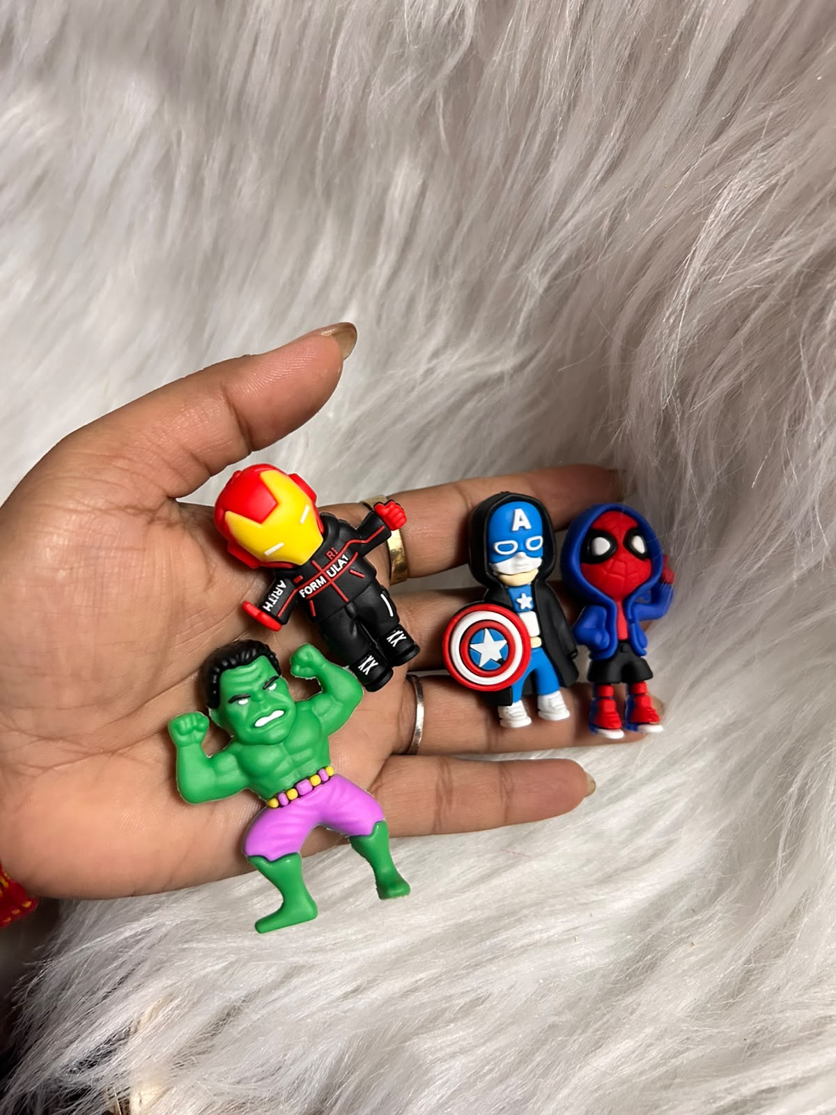 2 Inch Foot Grade Silicone Avengers Toys for Cake | Pack of 4