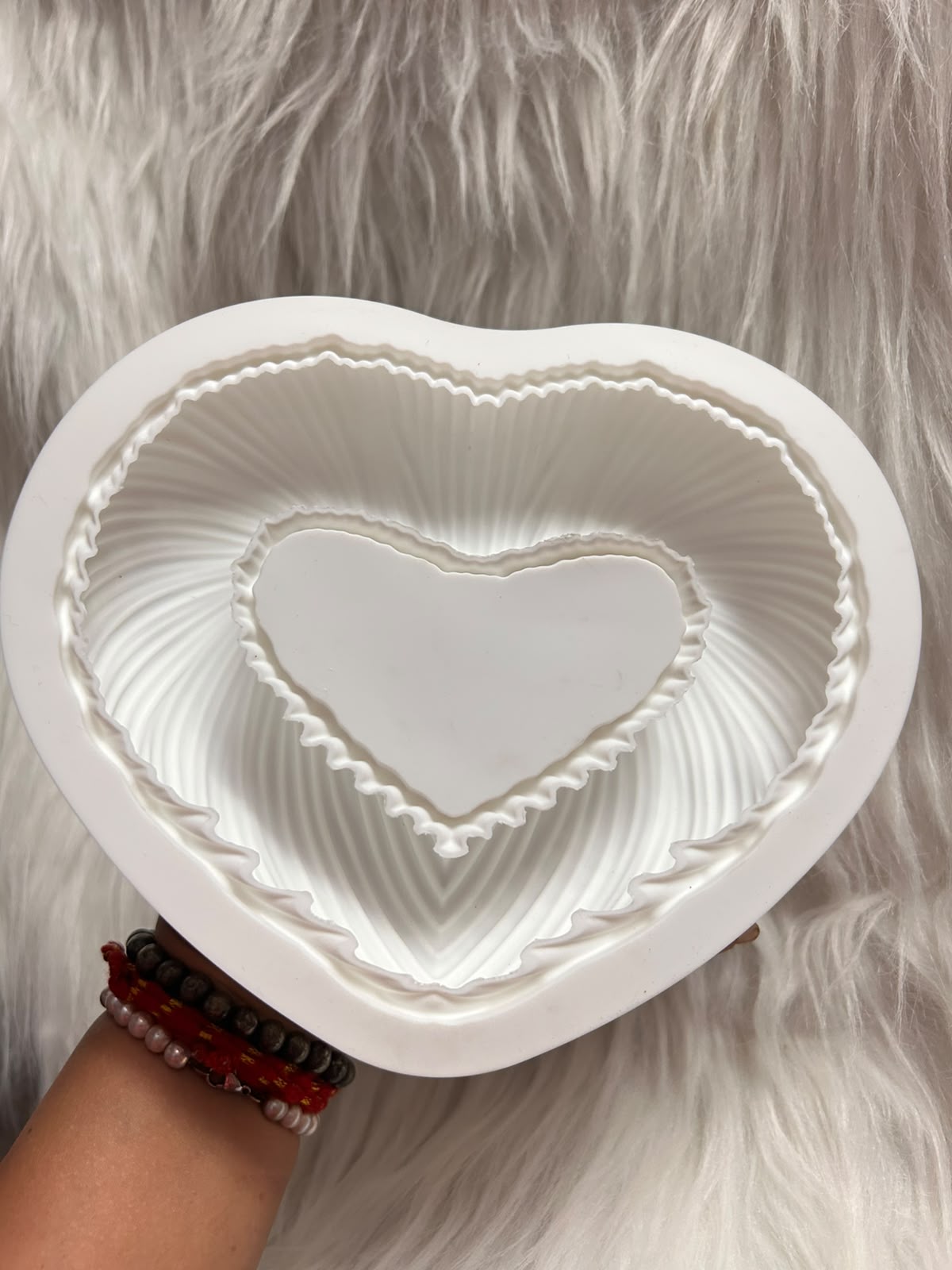Heart Entremet Silicone Mould - Pleated Open Heart Mousse Cake Mould for Entremet, Chocolate, Jelly and Resin Craft