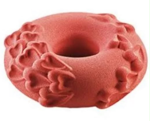 Round Heart Ring Entremet Silicone Mould - 20.5 cm Deep Mousse Cake Mould with Raised Hearts for Entremet, Chocolate and Resin Craft