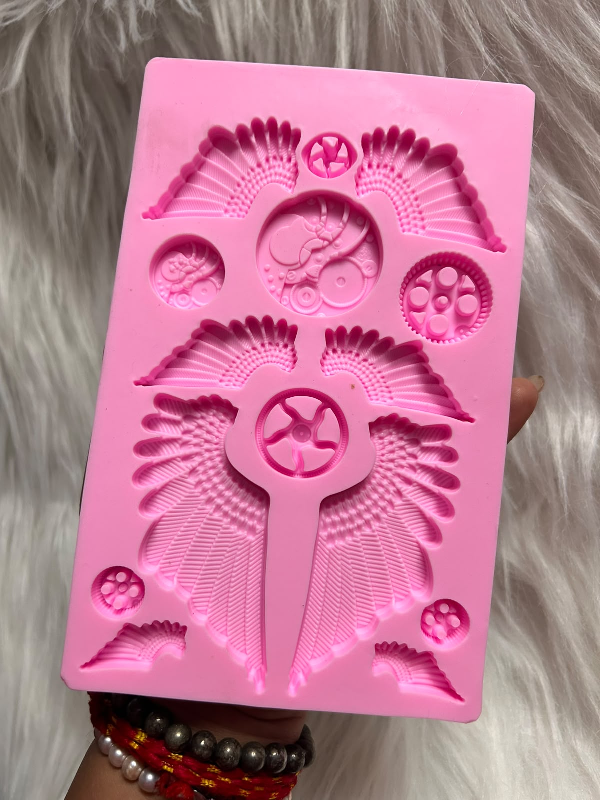 Steampunk Silicone Mould - Angel Wings, Gears, Cogs and Clock Faces for Fondant, Gum Paste, Clay, Resin and Craft