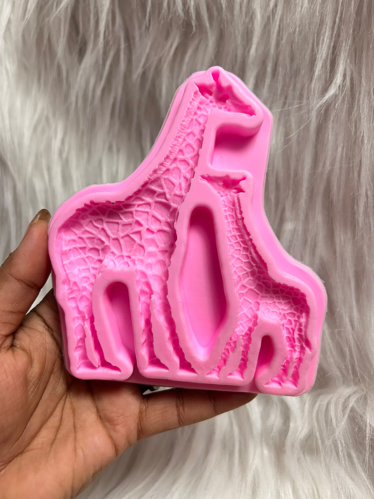 Giraffe Mother and Baby Silicone Mould - Realistic Patterned Giraffe Pair for Baby Shower Cakes, Cookies, Fondant and Clay Craft