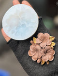 Three Flower Cluster Silicone Mould - Approx 2.5 inch Veined Blossoms with Leaves for Fondant, Gum Paste, Chocolate and Resin Craft