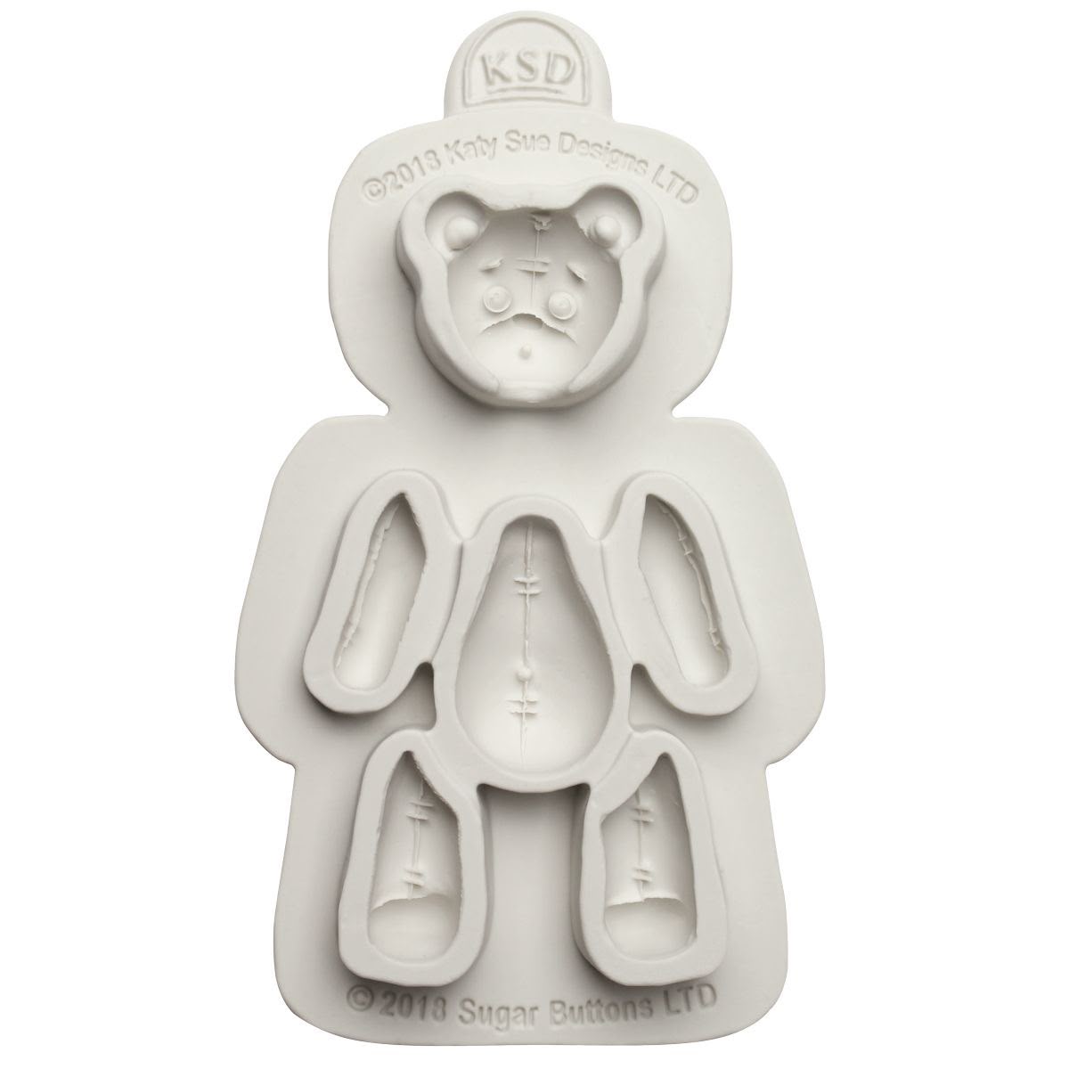Detachable Body Teddy Bear Silicone Mould - Separate Head, Body, Arms and Legs for Poseable Fondant Bears, Gum Paste and Clay