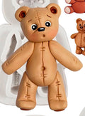 Detachable Body Teddy Bear Silicone Mould - Separate Head, Body, Arms and Legs for Poseable Fondant Bears, Gum Paste and Clay