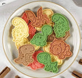 8 Pcs Dinosaur Cookie Cutter and Embosser Set - T-Rex, Stegosaurus, Triceratops and More Press Cutters for Biscuits, Fondant and Clay