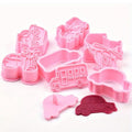 Transport Cookie Cutter and Embosser Set - School Bus, Train, Ship, Car, Scooter and Helicopter Press Cutters for Biscuits and Fondant